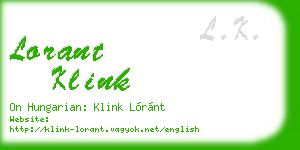 lorant klink business card